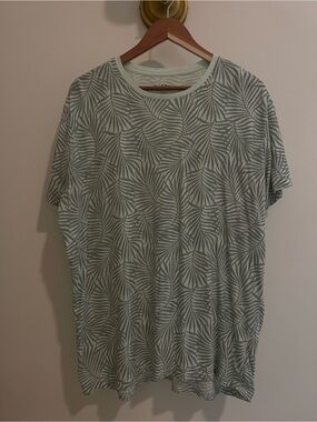Goodfellow & Co Short-Sleeve Palm Leaf Tee - Light Mint & White